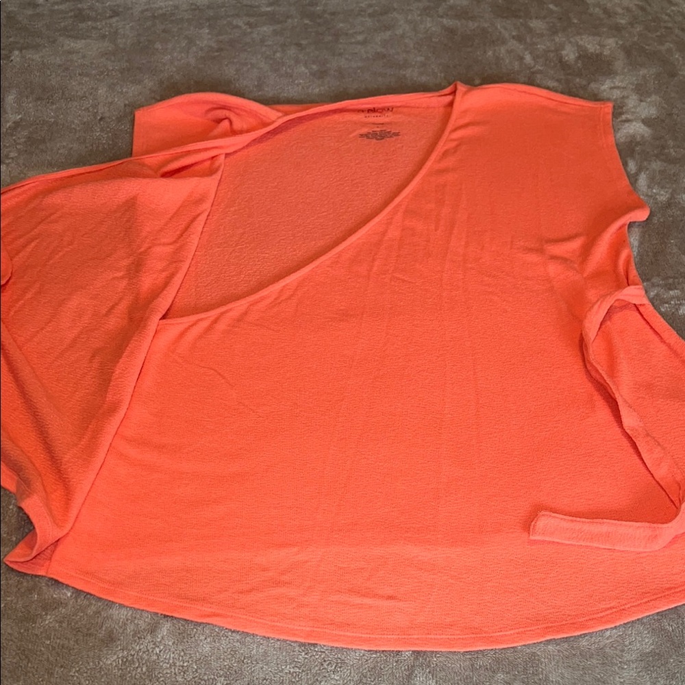 a:glow Coral Wrap Tie Front Maternity Blouse - Picture 4 of 6